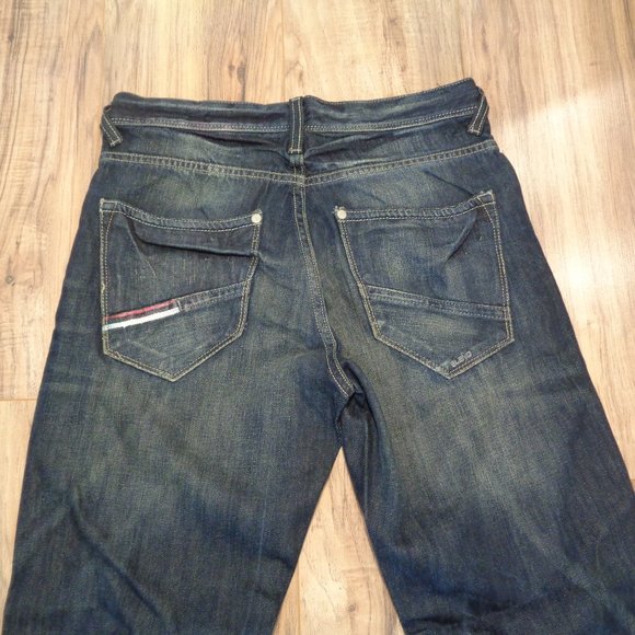 Blend Size 30W 29L REGULAR FIT Blue Cotton New Button Fly Men's Jeans - Picture 4 of 14